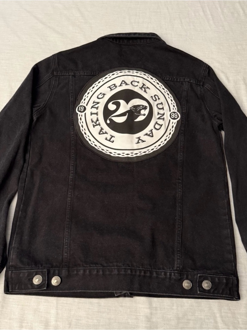 Taking Back Sunday 20 Jean Jacket Size Large 1999 Denim Embroidered patch